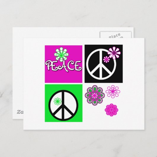 Hot Colors Peace Postkarte (Vorne/Hinten)