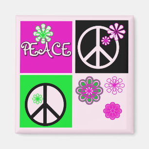 Hot Colors Peace T - Shirt und Geschenke Magnet