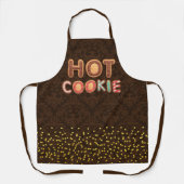 Hot Cookie Alphabet Damask Gold Confetti Schürze (Vorderseite)