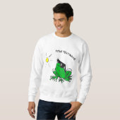Hot & Cool Frog Cartoon Cust. Name/Text Sweatshirt (Vorne ganz)
