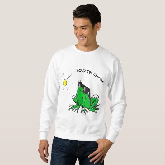 Hot & Cool Frog Cartoon Cust. Name/Text Sweatshirt (Vorne ganz)