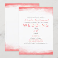 Hot Coral Bright Watercolor Moderne schicke Hochze