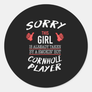 Hot Cornhole Player Funny Runder Aufkleber