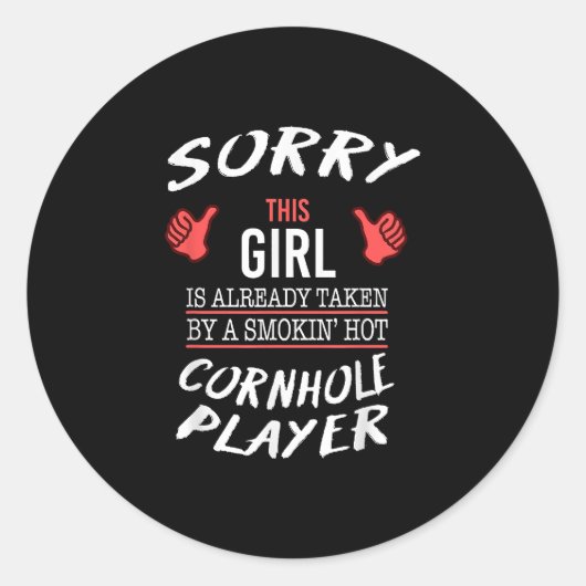 Hot Cornhole Player Funny Runder Aufkleber (Vorderseite)