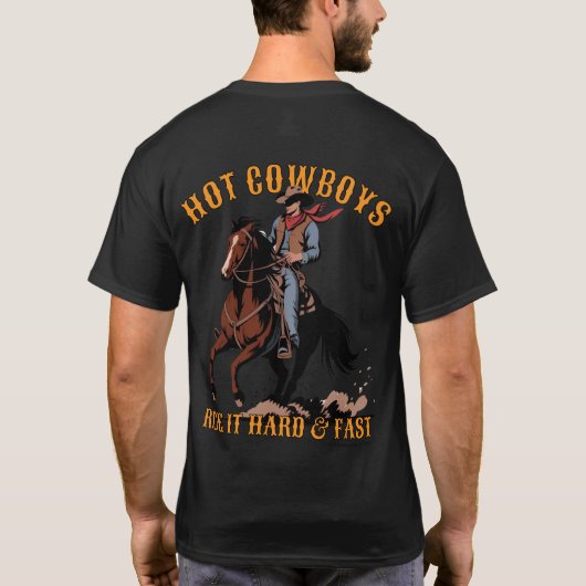Hot Cowboys | Herren | Schwarz | T-Shirt (Rückseite)