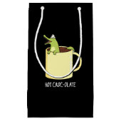 Hot Croc Colate Funny Crocodile Pun Dark BG Kleine Geschenktüte (Vorderseite)