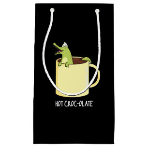 Hot Croc Colate Funny Crocodile Pun Dark BG Kleine Geschenktüte