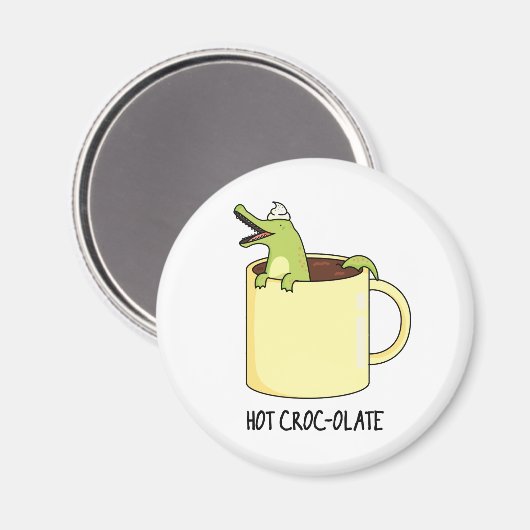 Hot Croc Colate Funny Crocodile Pun Magnet (Vorderseite/Rückseite)