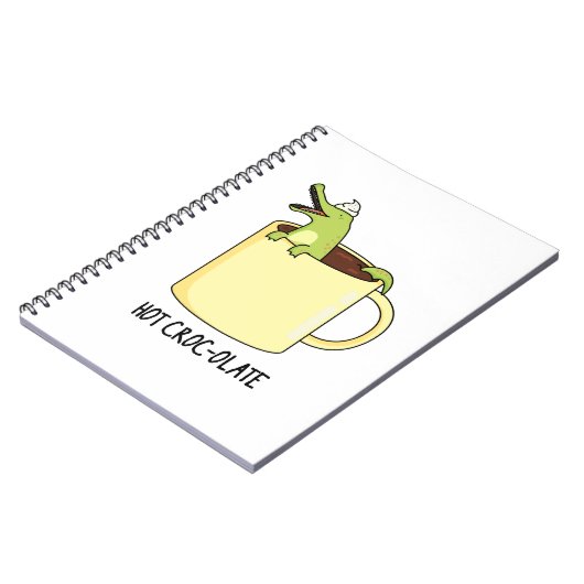 Hot Croc Colate Funny Crocodile Pun Notizblock (Linke Seite)