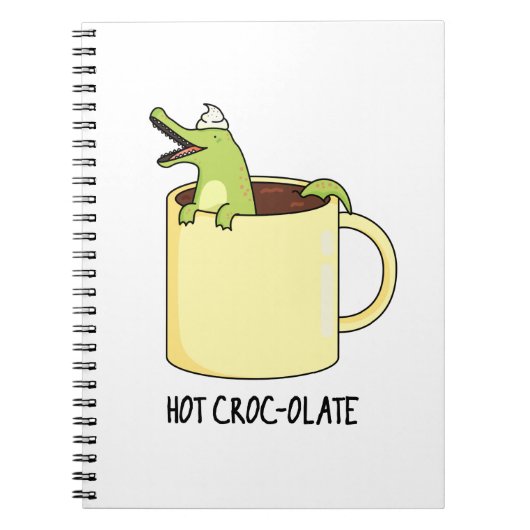 Hot Croc Colate Funny Crocodile Pun Notizblock (Vorderseite)