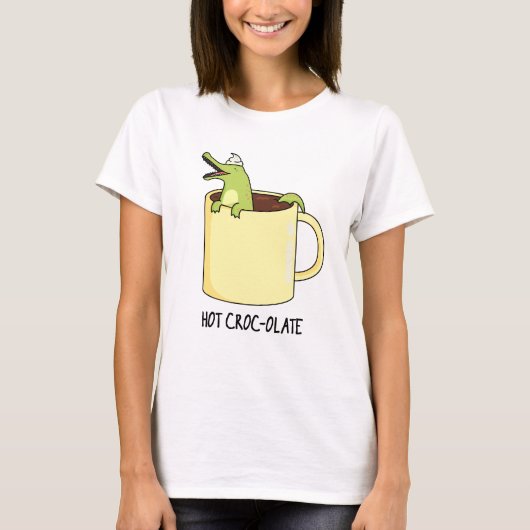 Hot Croc Colate Funny Crocodile Pun T-Shirt (Vorderseite)