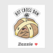 Hot Cross Bun Funny Food Puff Aufkleber (Blatt)