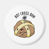 Hot Cross Bun Funny Food Puff Magnet (Vorne)