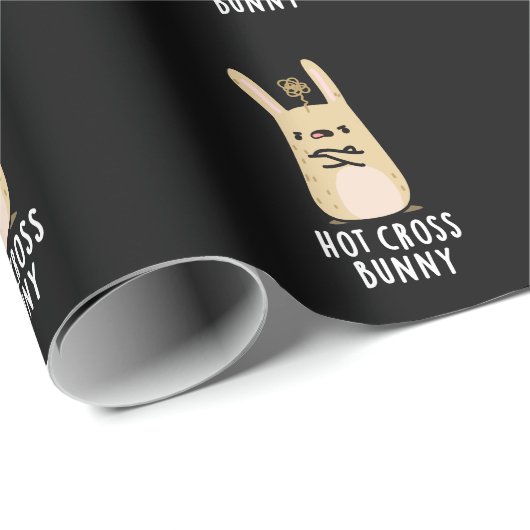 Hot Cross Bunny Funny Angry Rabbit Pub Dark BG Geschenkpapier (Rolleneckpunkt)
