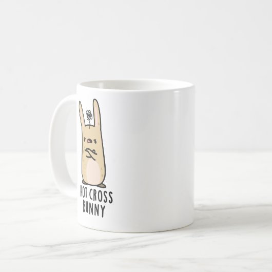 Hot Cross Bunny Funny Angry Rabbit Puff Kaffeetasse (Vorderseite Links)