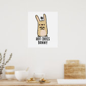 Hot Cross Bunny Funny Angry Rabbit Puff Poster (Küche)