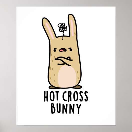Hot Cross Bunny Funny Angry Rabbit Puff Poster (Vorne)