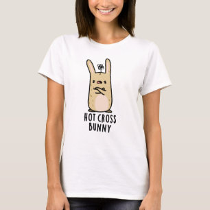 Hot Cross Bunny Funny Angry Rabbit Puff T-Shirt