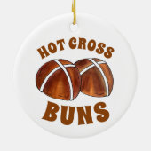 Hot Cross Buns Britische Backgebäck Keramik Ornament (Hinten)