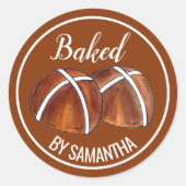 Hot Cross Buns Britische Backgebäck Runder Aufkleber (Vorderseite)