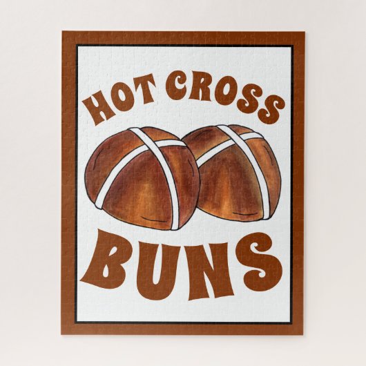 Hot Cross Buns Britische Lebensmittel Backen Oster Puzzle (Vertikal)