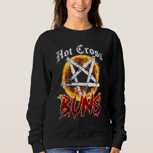 Hot Cross Buns Retro Fire Graphic Sweatshirt (Vorderseite)