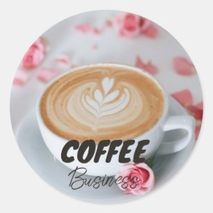 Hot-Cup-Café-Geschäft Runder Aufkleber