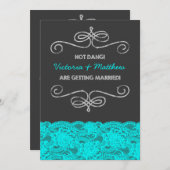 Hot Dang Vintag Chalkboard Wedding Einladung (Vorne/Hinten)