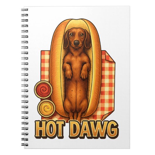 Hot Dawg Funny Dachshund Hot Dog Parody Cute Dog Notizblock (Vorderseite)