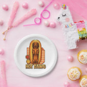 Hot Dawg Funny Dachshund Hot Dog Parody Cute Dog  Pappteller (Party)