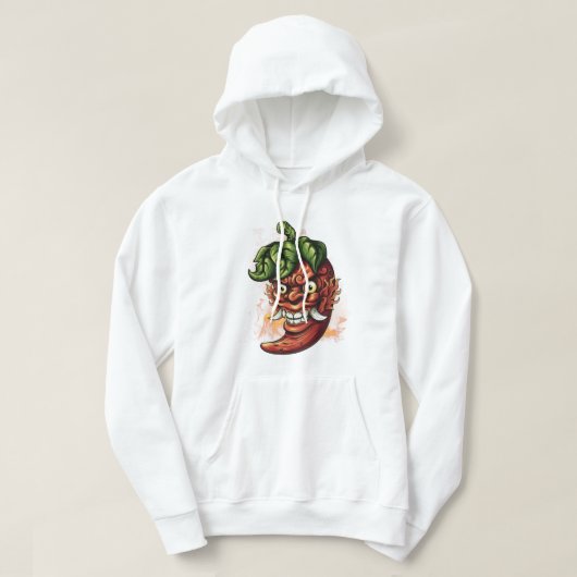 Hot Demon Pepper - Angry Chili Oni Mask Design Hoodie (Design vorne)