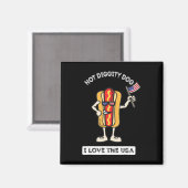 Hot Diggity Dog 4. Juli Patriotische GRILLEN Picni Magnet (Vorderseite/Rückseite)