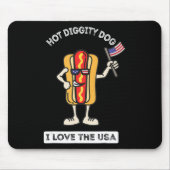 Hot Diggity Dog 4. Juli Patriotische GRILLEN Picni Mousepad (Vorne)