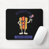 Hot Diggity Dog 4. Juli Patriotische GRILLEN Picni Mousepad (Mit Mouse)