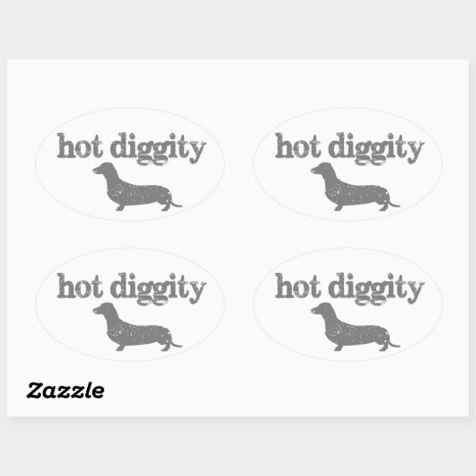 Hot Diggity Dog Decal Ovaler Aufkleber (Blatt)