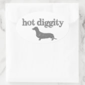 Hot Diggity Dog Decal Ovaler Aufkleber (Tasche)
