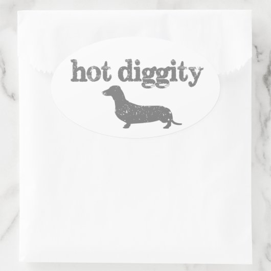Hot Diggity Dog Decal Ovaler Aufkleber (Tasche)