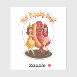 Hot Diggity Dog Vintager Vinyl-Aufkleber mit maßge Aufkleber