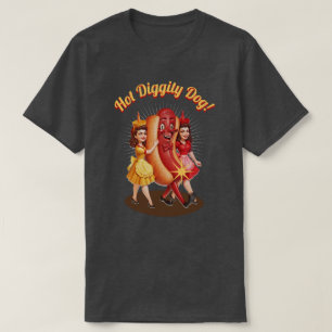 Hot Diggity Hund! Vintager Hot Dog T - Shirt