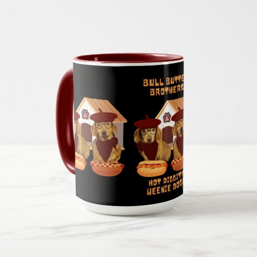 Hot Diggity Würstchen Hunde Kaffeezubereitung Tass Tasse (Vorderseite Links)