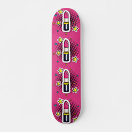 Hot Diva Girl Pop Art Lipstick Skateboard Deck