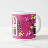 Hot Diva Girl Pop Art Lipstick Tasse (Vorderseite Rechts)