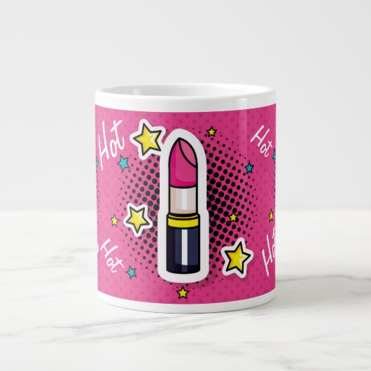 Hot Diva Girl Pop Art Lipstick Tasse (Vorderseite)