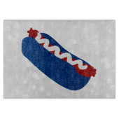Hot Dog 4. Juli Glitzer Schneidebrett (Vorderseite)