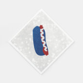 Hot Dog 4. Juli Glitzer Serviette (Ecke)