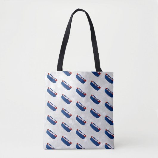 Hot Dog 4. Juli Glitzer Tasche (Vorderseite)