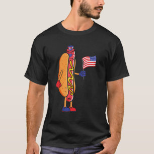 Hot Dog 4. Juli Sonnenbrille American Flag Patr T-Shirt