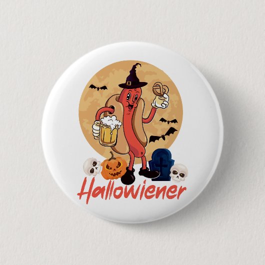 Hot Dog Adult Halloween Puff Button (Vorderseite)