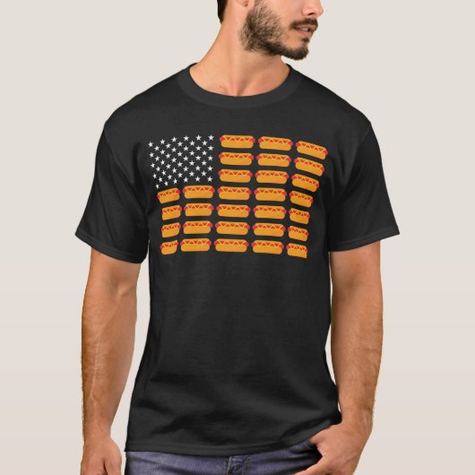 Hot Dog American Flag 4. Juli Patriotic Summer BB T-Shirt (Vorderseite)