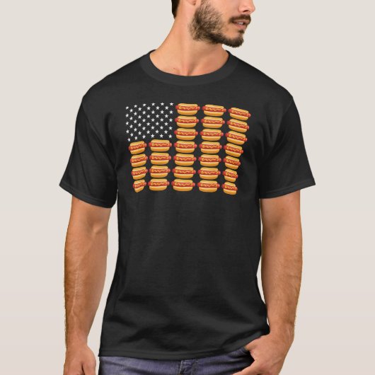 Hot Dog American Flag 4. Juli Patriotic Summer BB T-Shirt (Vorderseite)